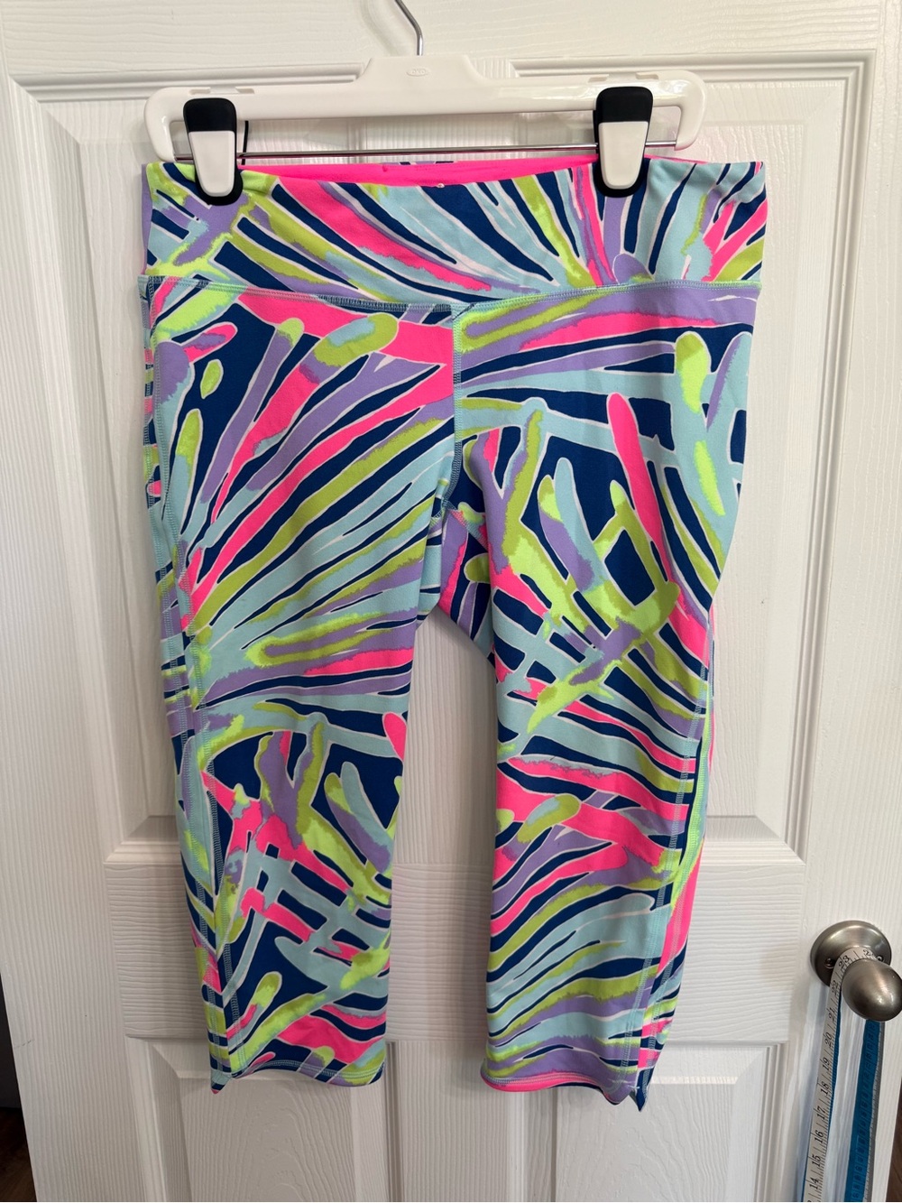 LILLY PULITZER LUXLETIC WEEKENDER MIDI LEGGINGS INDIGO SEA DREAMIN XL ATHLETIC